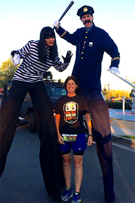 Cops and Robbers stilt walkers